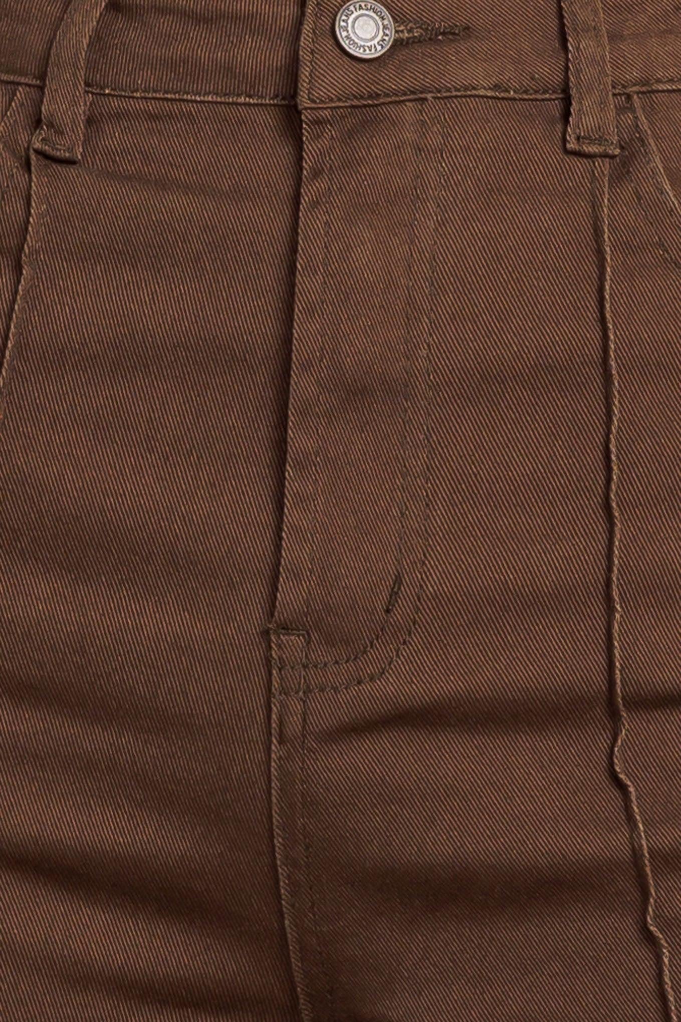 EFFORTLESS EDGE BROWN TWILL PANTS - Glamourous Grace