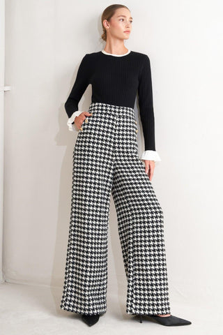METRO ICON WOVEN HOUNDSTOOTH PANTS - Glamourous Grace
