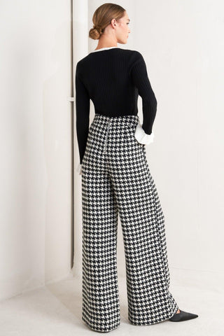 METRO ICON WOVEN HOUNDSTOOTH PANTS - Glamourous Grace