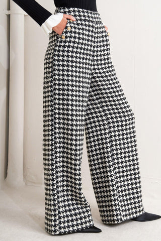 METRO ICON WOVEN HOUNDSTOOTH PANTS - Glamourous Grace