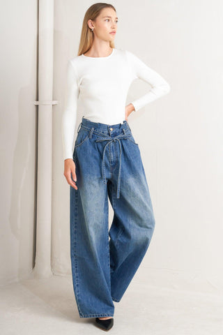 EVERYDAY CINCH DENIM PANTS - Glamourous Grace