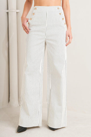 EFFORTLESS FORM STRIPE WOVEN PANTS - Glamourous Grace