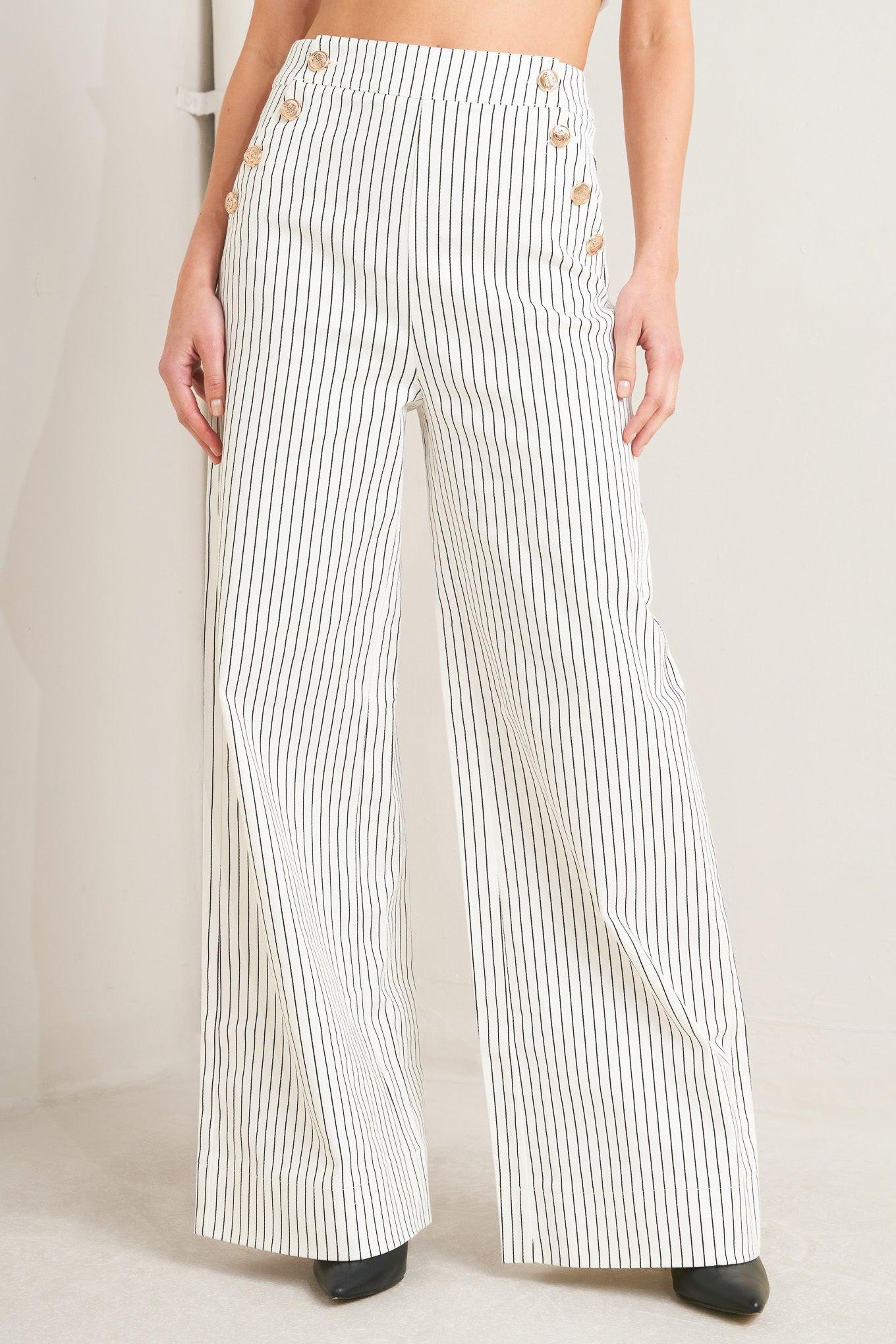EFFORTLESS FORM STRIPE WOVEN PANTS - Glamourous Grace