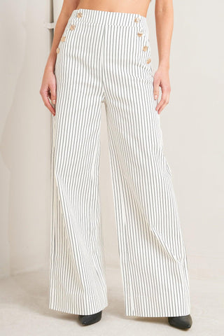 EFFORTLESS FORM STRIPE WOVEN PANTS - Glamourous Grace