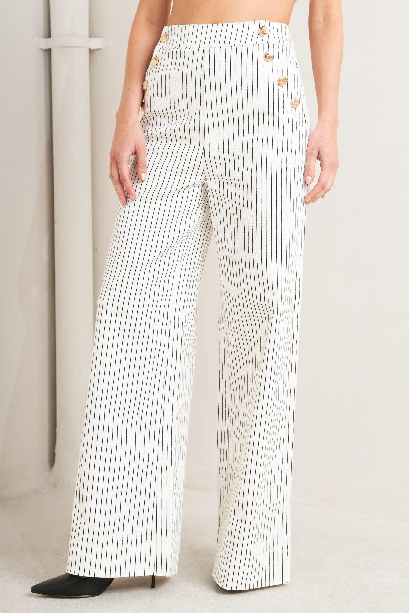 EFFORTLESS FORM STRIPE WOVEN PANTS - Glamourous Grace