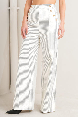 EFFORTLESS FORM STRIPE WOVEN PANTS - Glamourous Grace
