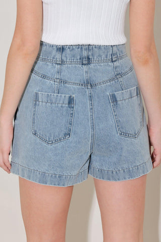 SUNLIT DENIM MOMENT SHORTS - Glamourous Grace