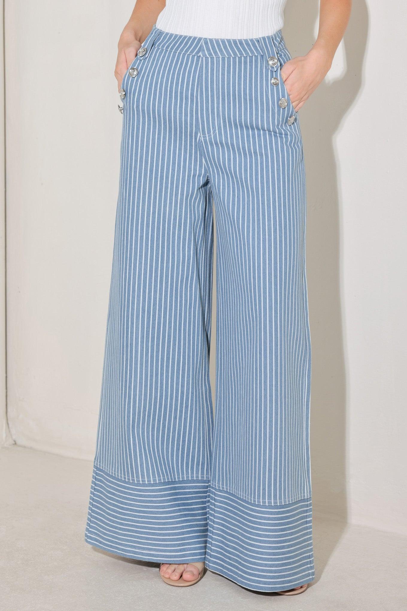 PINSTRIPE PRESTIGE WOVEN PANTS - Glamourous Grace
