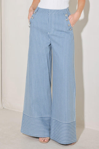 PINSTRIPE PRESTIGE WOVEN PANTS - Glamourous Grace