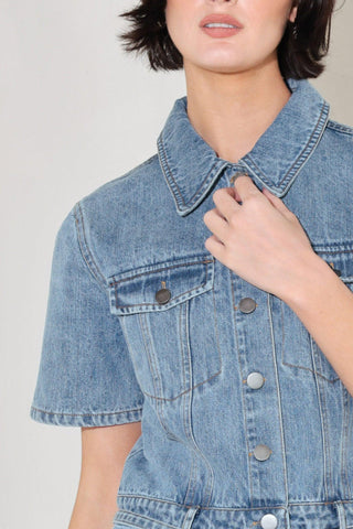 LAIDBACK LUXE DENIM ROMPER - Glamourous Grace