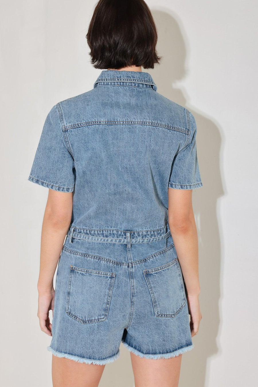 LAIDBACK LUXE DENIM ROMPER - Glamourous Grace