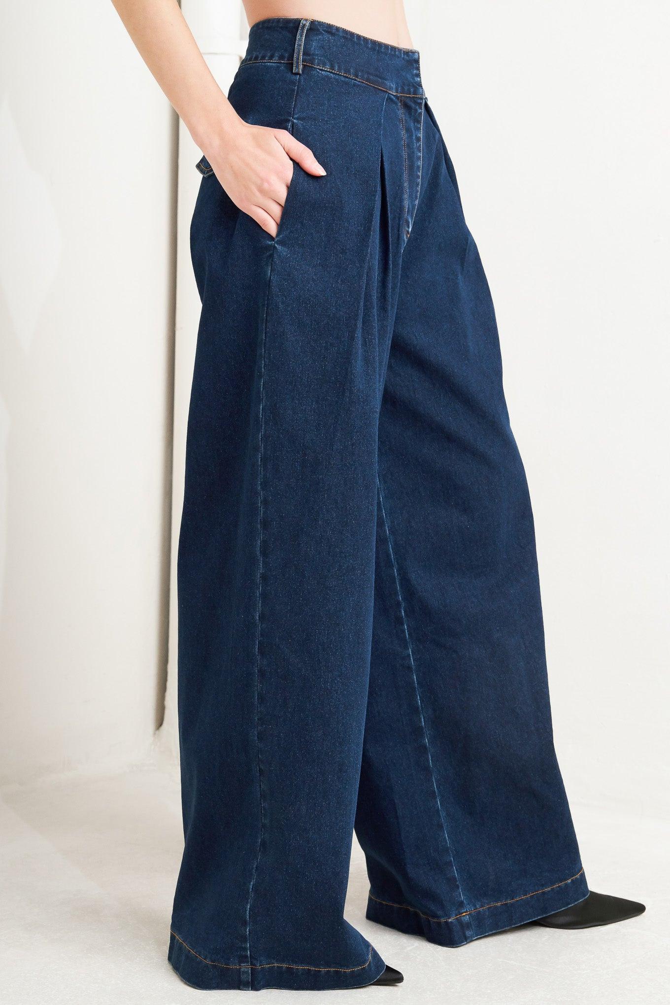 QUIET LUXE DENIM PANTS - Glamourous Grace
