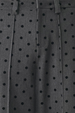 CHARCOAL DOT CHARCOAL WIDE-LEG PANTS