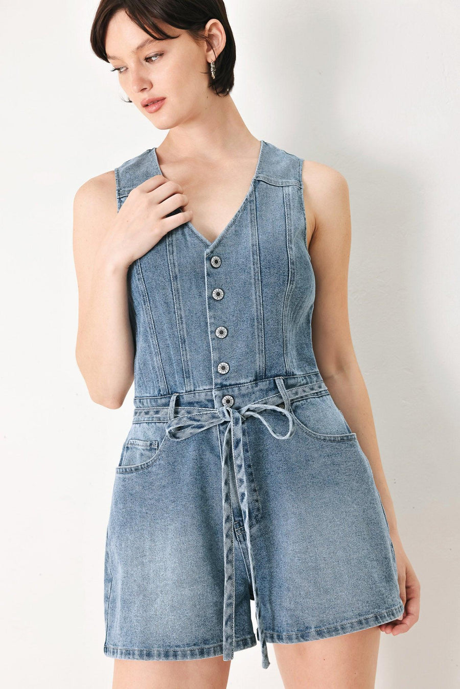 RELAXED CHIC DENIM ROMPER - Glamourous Grace