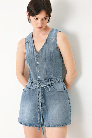 RELAXED CHIC DENIM ROMPER - Glamourous Grace