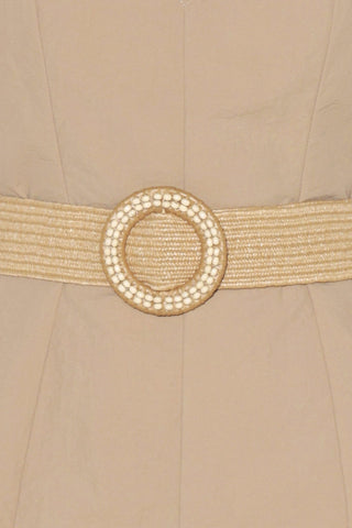 NEUTRAL GODDESS WOVEN JUMPSUIT