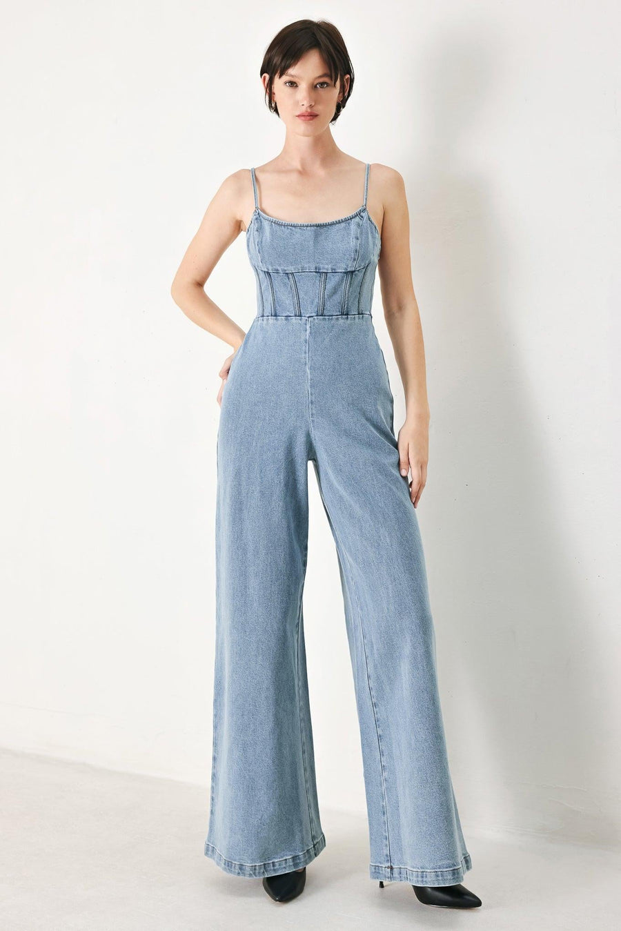 SKYLINE SWEETHEART DENIM JUMPSUIT - Glamourous Grace