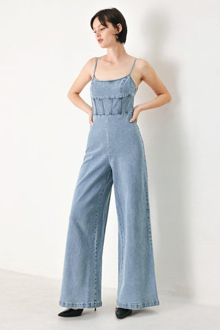 SKYLINE SWEETHEART DENIM JUMPSUIT - Glamourous Grace
