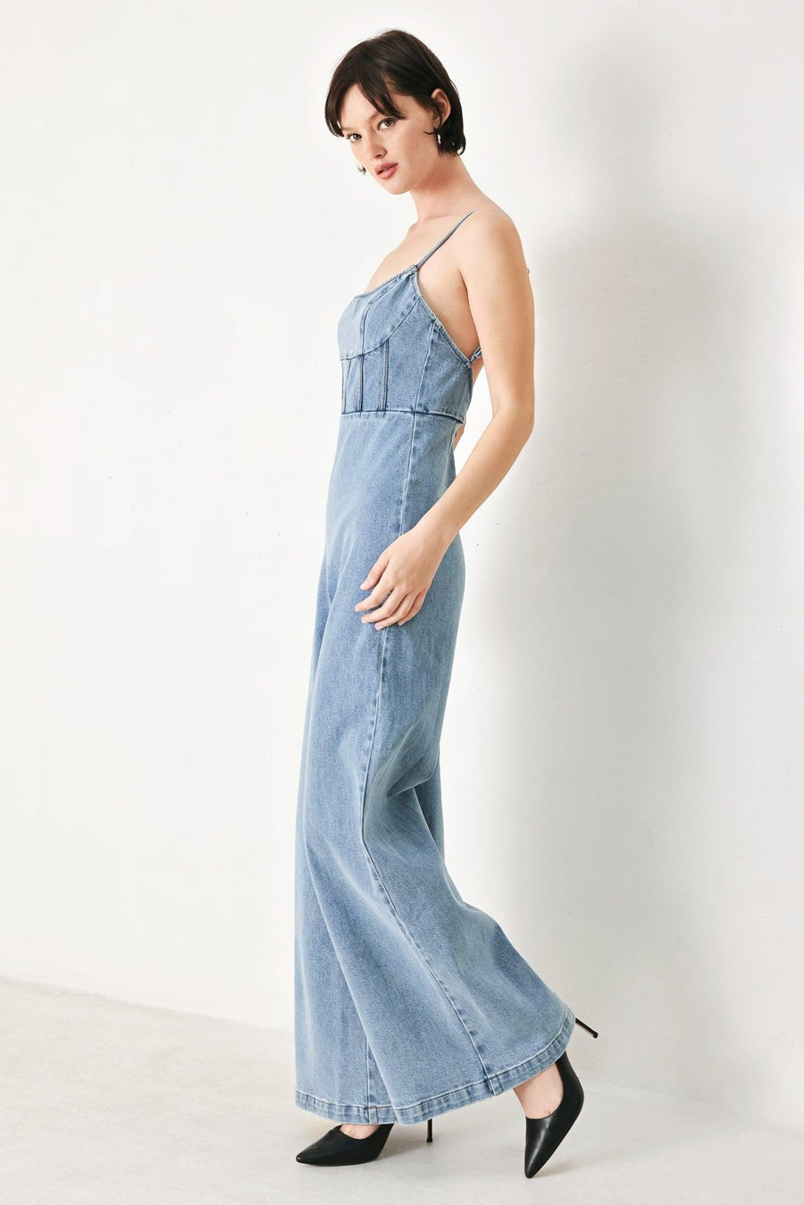 SKYLINE SWEETHEART DENIM JUMPSUIT - Glamourous Grace