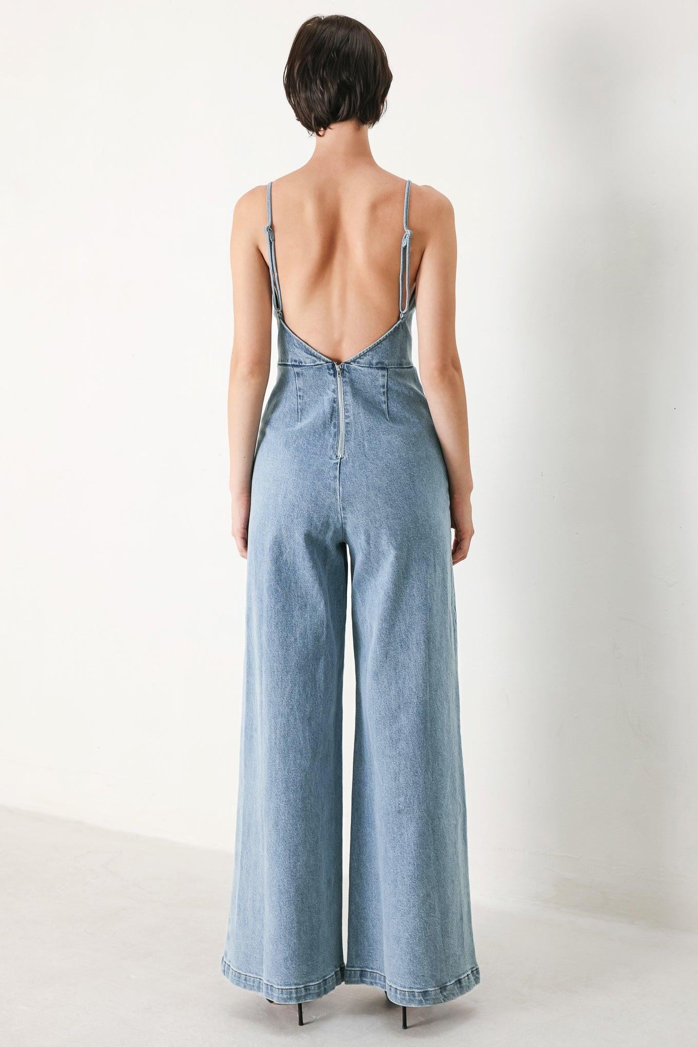 SKYLINE SWEETHEART DENIM JUMPSUIT - Glamourous Grace