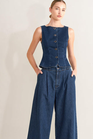 OCEAN DRIVE WIDE DENIM PANTS - Glamourous Grace