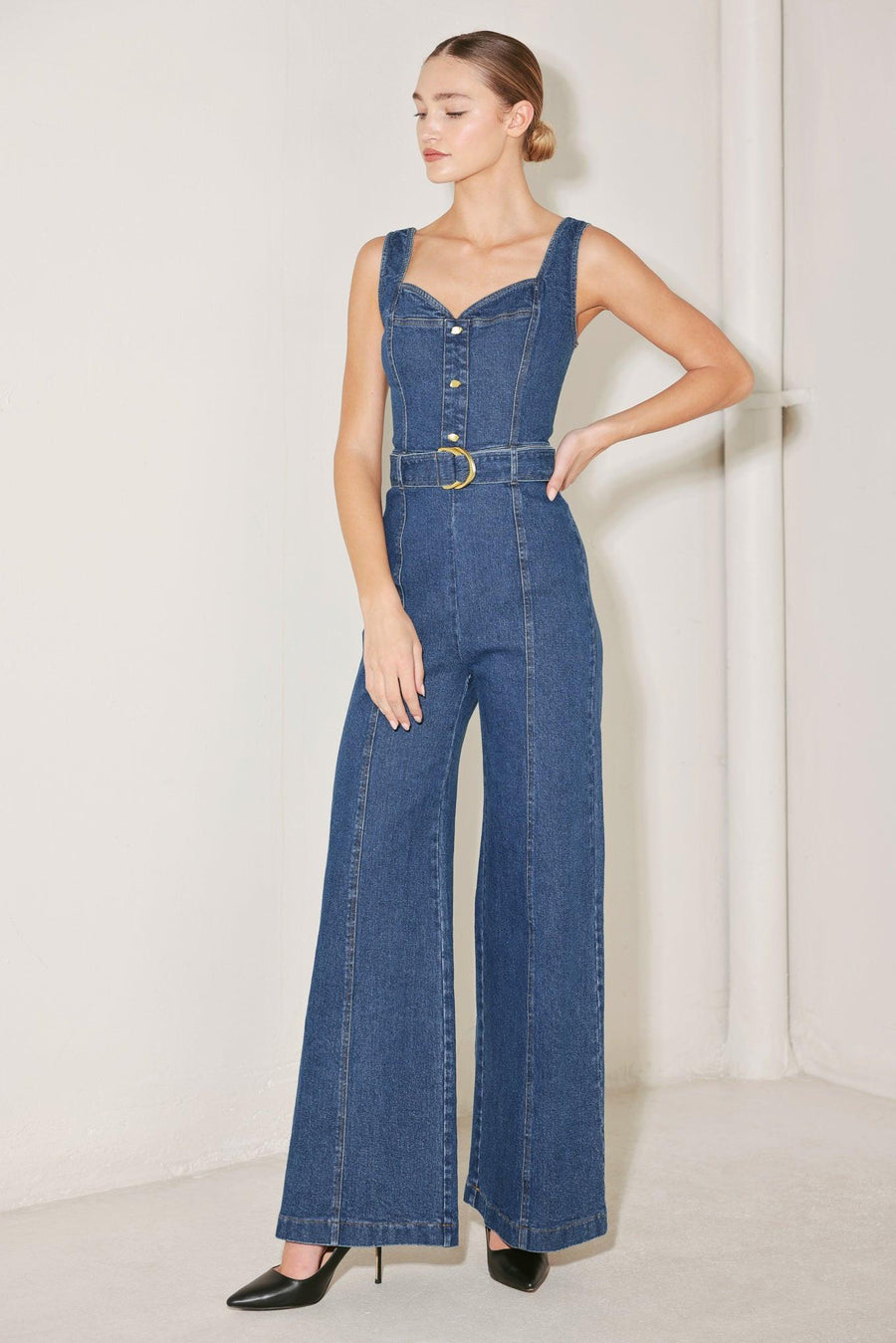 WESTSIDE GLAM DENIM JUMPSUIT - Glamourous Grace
