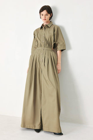 OLIVE DAYDREAM WOVEN JUMPSUIT - Glamourous Grace