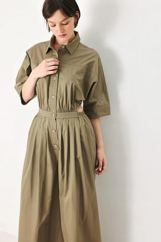 OLIVE DAYDREAM WOVEN JUMPSUIT - Glamourous Grace