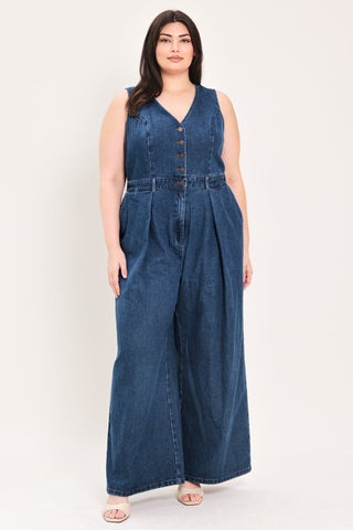 RUNWAY HIT LINE DENIM JUMPSUIT - Glamourous Grace