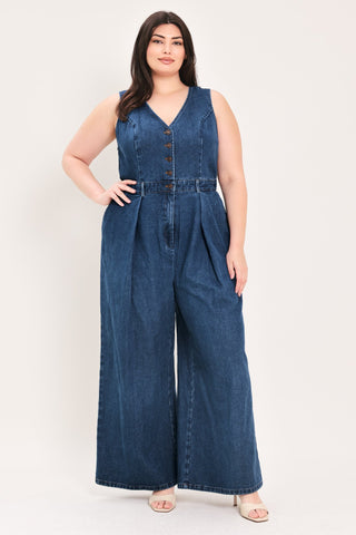 RUNWAY HIT LINE DENIM JUMPSUIT - Glamourous Grace