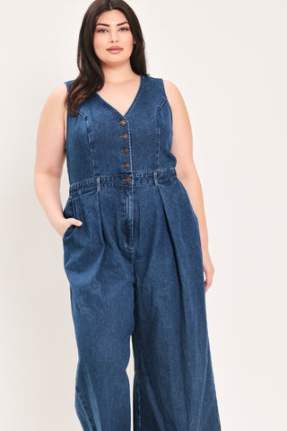RUNWAY HIT LINE DENIM JUMPSUIT - Glamourous Grace