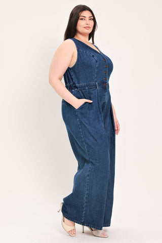 RUNWAY HIT LINE DENIM JUMPSUIT - Glamourous Grace