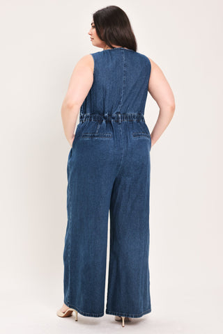 RUNWAY HIT LINE DENIM JUMPSUIT - Glamourous Grace