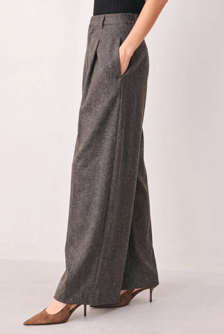COCOA STRUCTURE BROWN WIDE-LEG PANTS