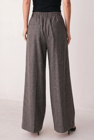 COCOA STRUCTURE BROWN WIDE-LEG PANTS