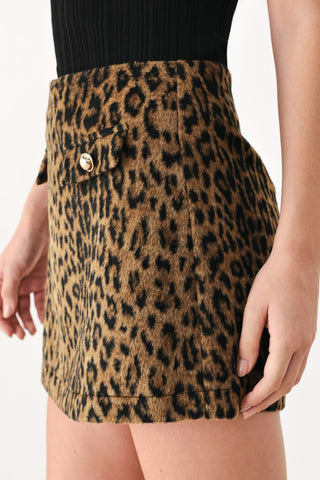HERITAGE EDGE BROWN/BLACK WOOL-BLEND SKORT