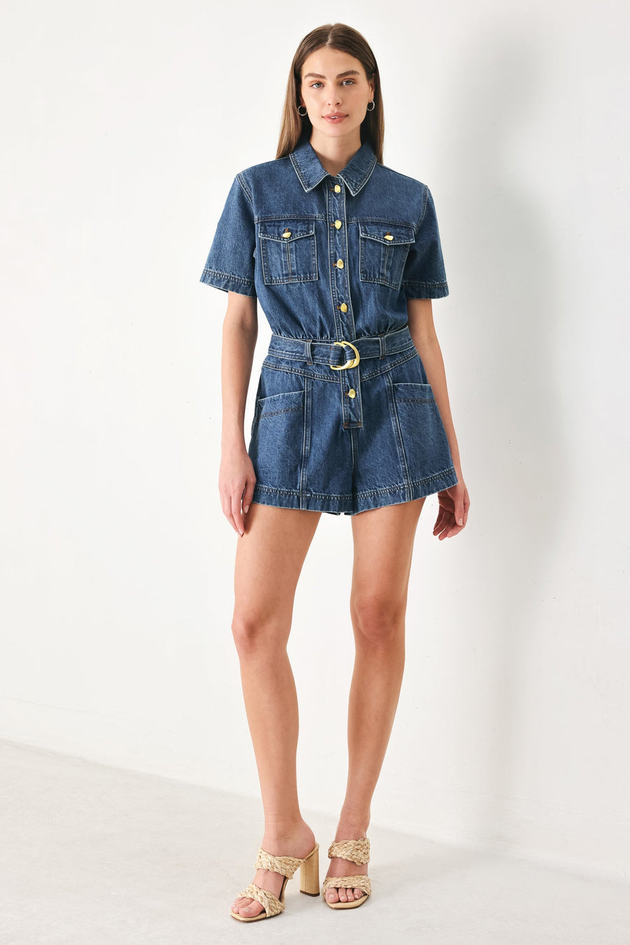 PLAY MODE DENIM ROMPER - Glamourous Grace