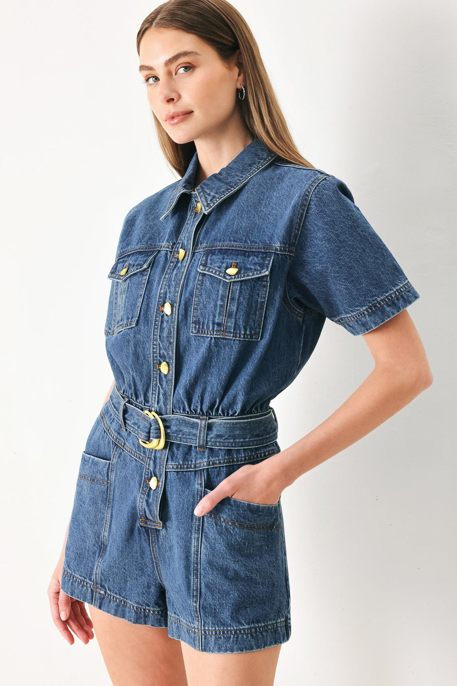PLAY MODE DENIM ROMPER - Glamourous Grace