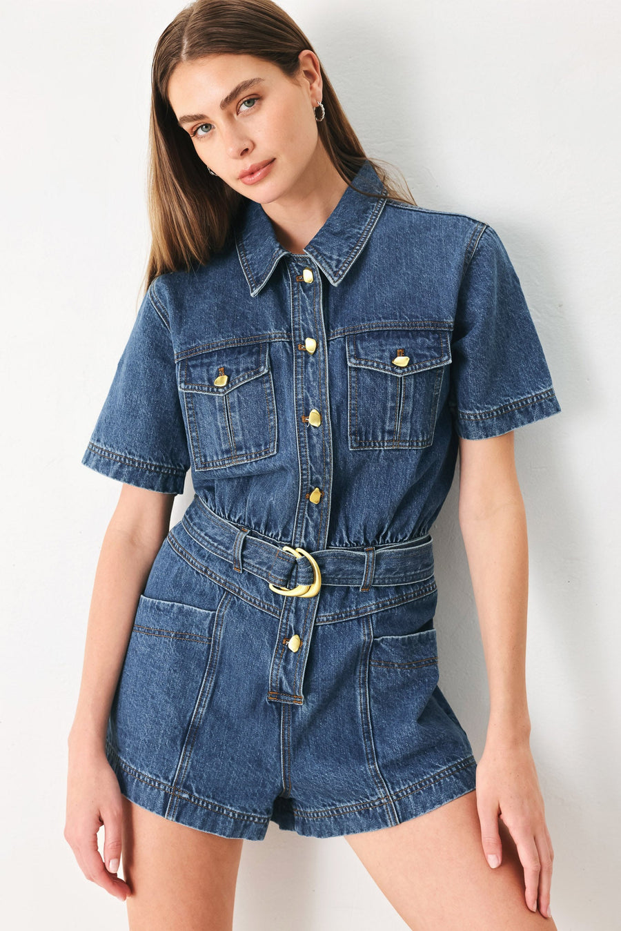 PLAY MODE DENIM ROMPER - Glamourous Grace