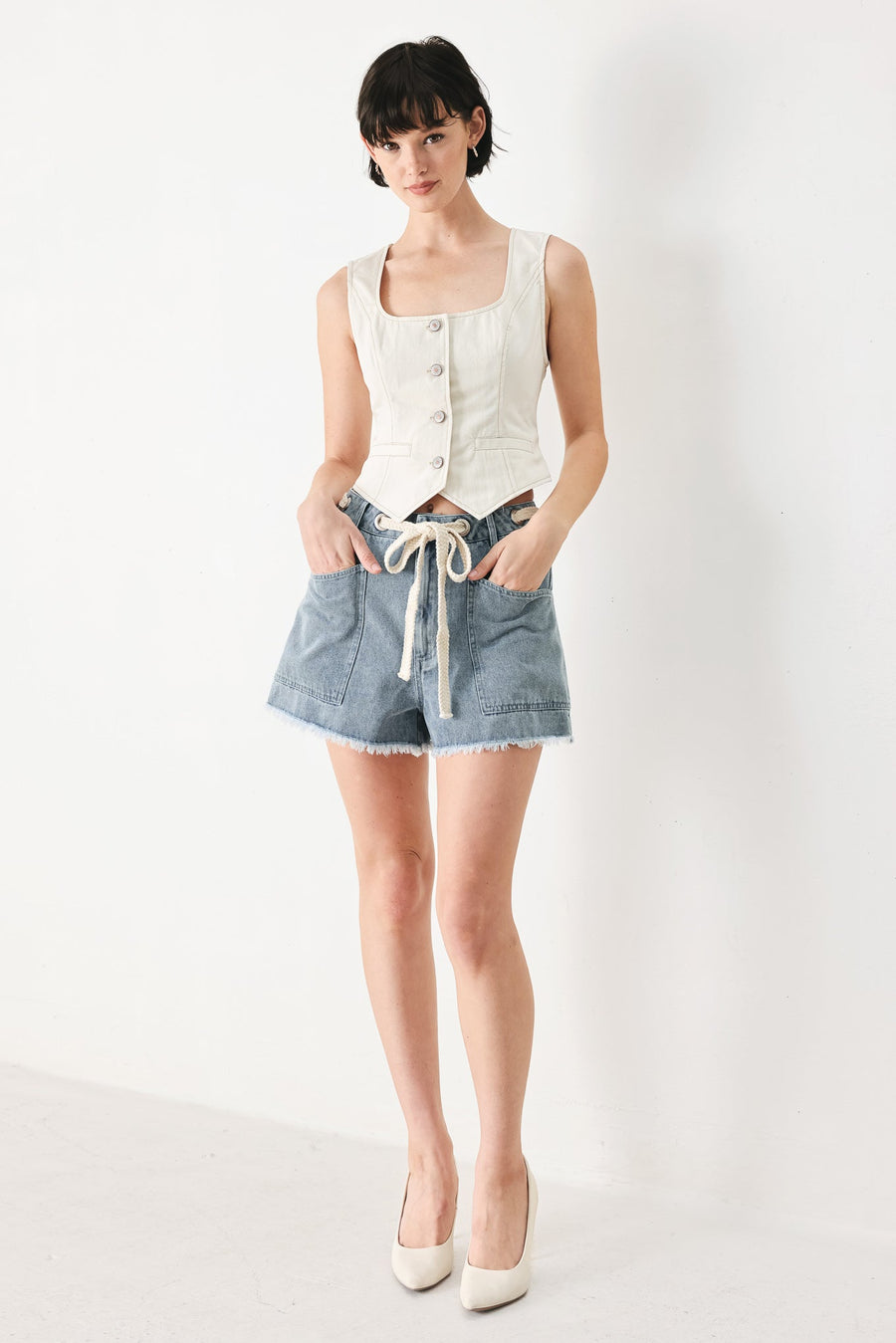 BEACH DAY DENIM SHORTS - Glamourous Grace