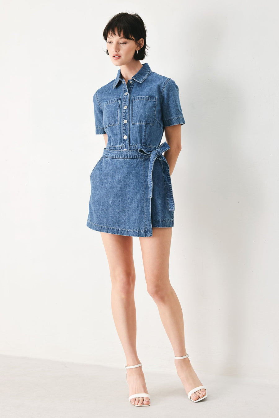 DAILY ROMANCE DENIM SKORT ROMPER - Glamourous Grace