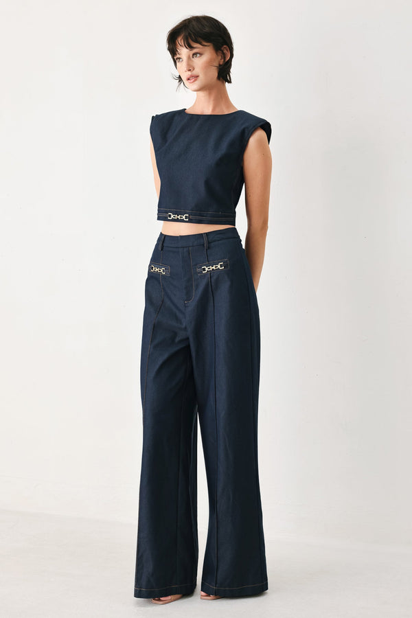 YACHT CLUB WOVEN WIDE LEG PANTS - Glamourous Grace
