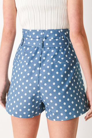 FLIRTY DOTS TIE WOVEN SHORTS - Glamourous Grace