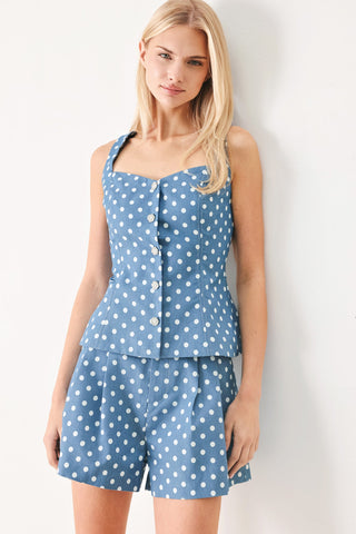 FLIRTY DOTS TIE WOVEN SHORTS - Glamourous Grace