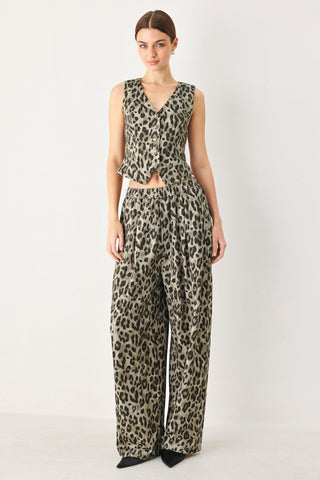 LEOPARD LUXE WOVEN PANTS