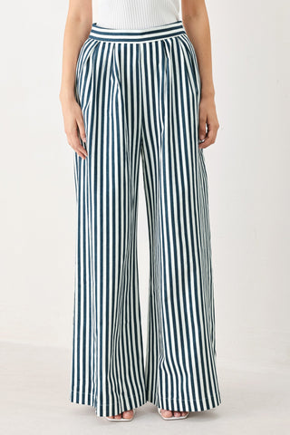 PORTSIDE STRIPE WOVEN WIDE LEG PANTS - Glamourous Grace