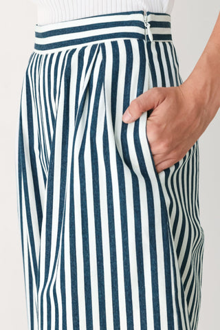 PORTSIDE STRIPE WOVEN WIDE LEG PANTS - Glamourous Grace