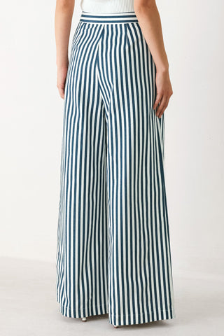 PORTSIDE STRIPE WOVEN WIDE LEG PANTS - Glamourous Grace
