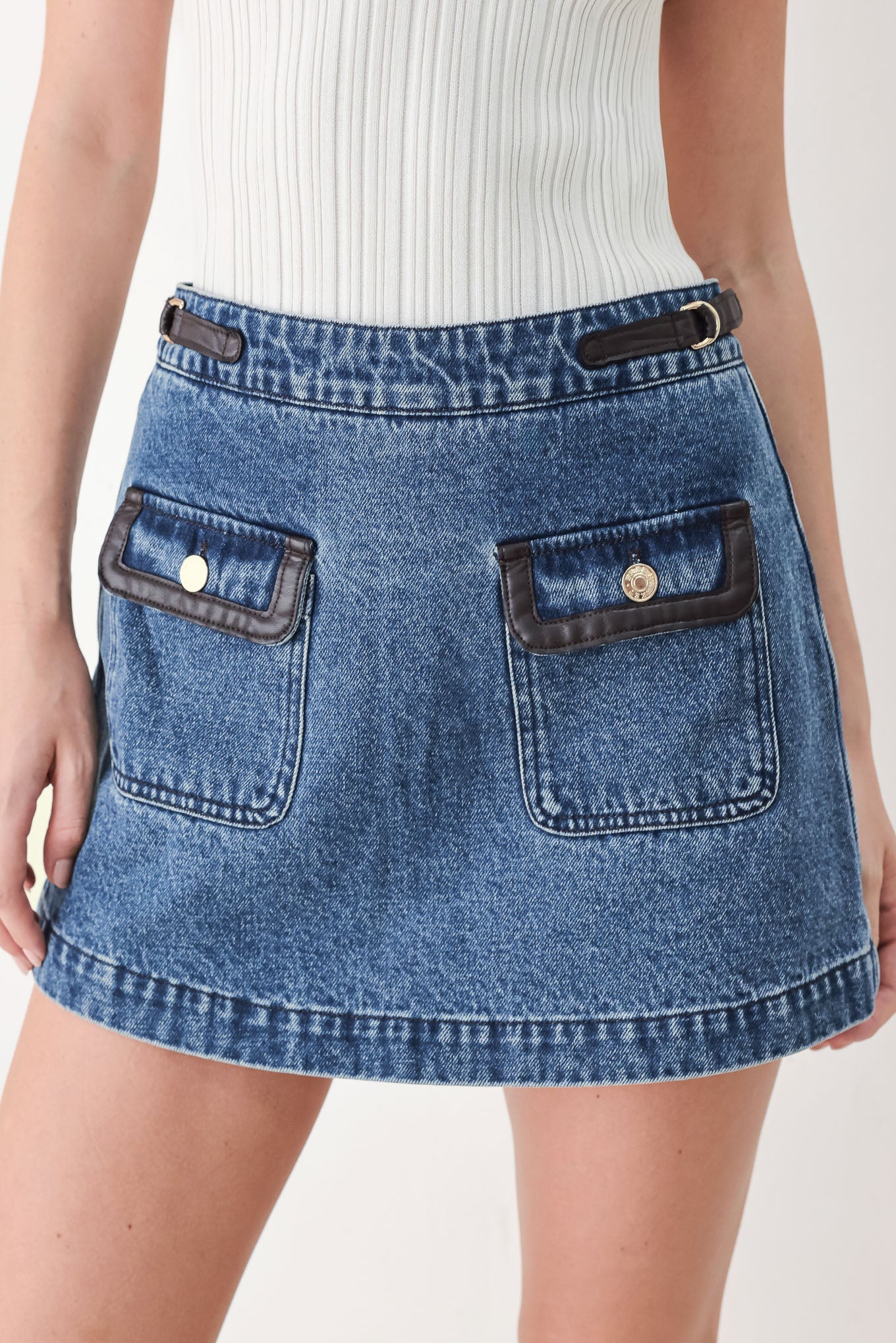 VINTAGE DENIM RENDEZVOUS DENIM SKORT - Glamourous Grace
