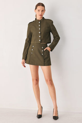 RANGER GREEN TAILORED WOVEN SKORT